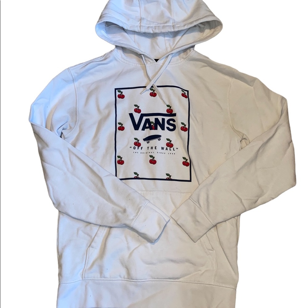 RARE Vans White Hoodie with Red Cherry Graphic
